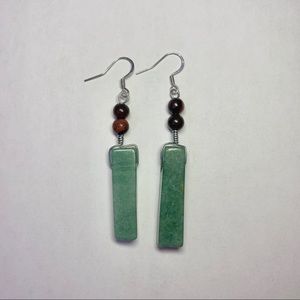 EARRINGS - aventurine & tiger eye